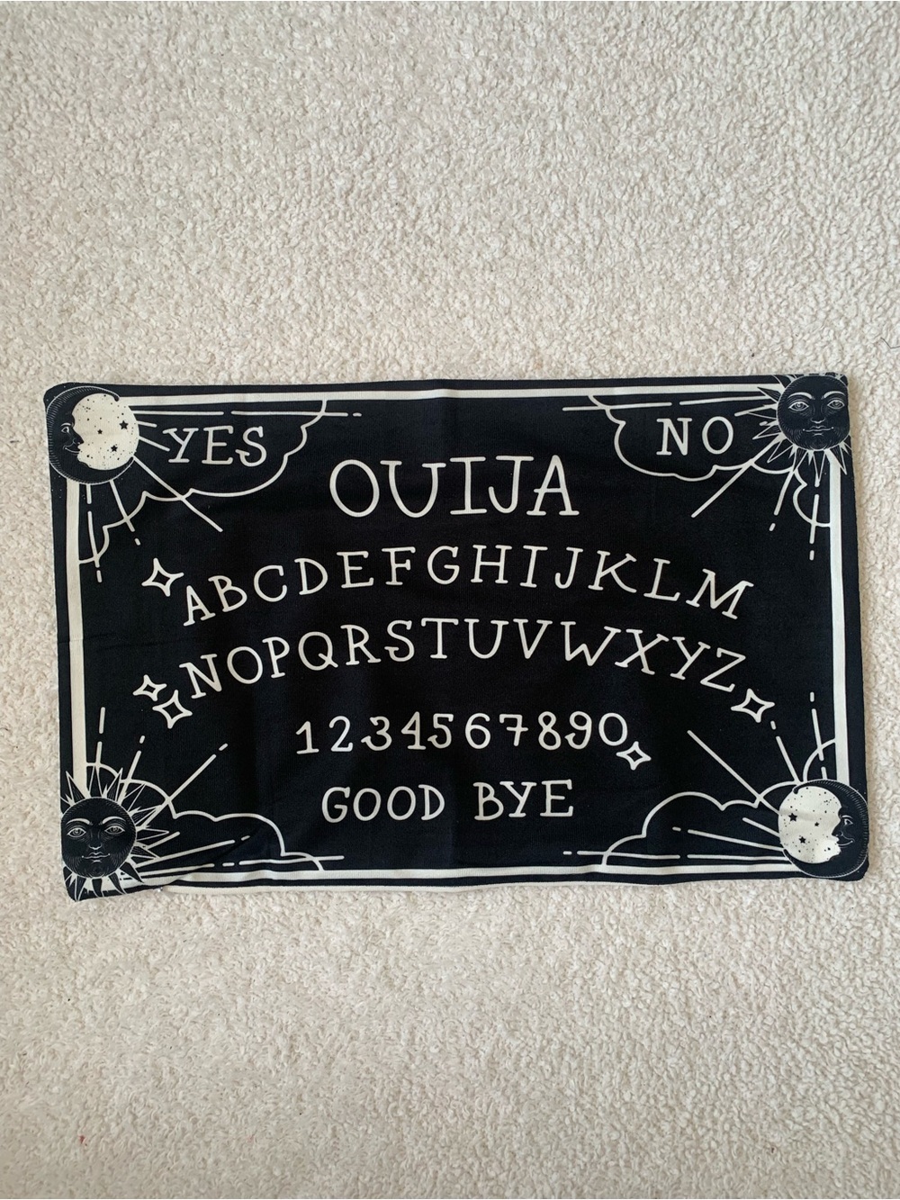 Black Ouija Board Pillow Cover - Mystical Home Accent